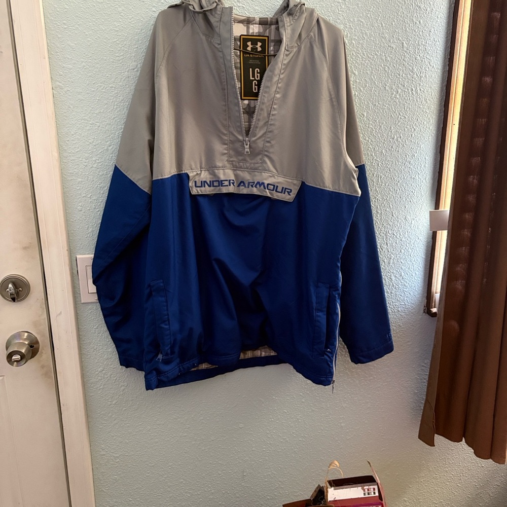 Under Armour Blue and Gray Hooded Jacket